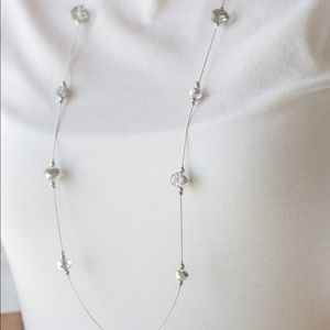 Champagne on the rocks silver necklace